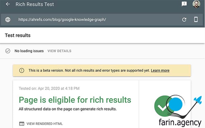 ابزارهای بررسی سئو Google’s Rich Results Test
